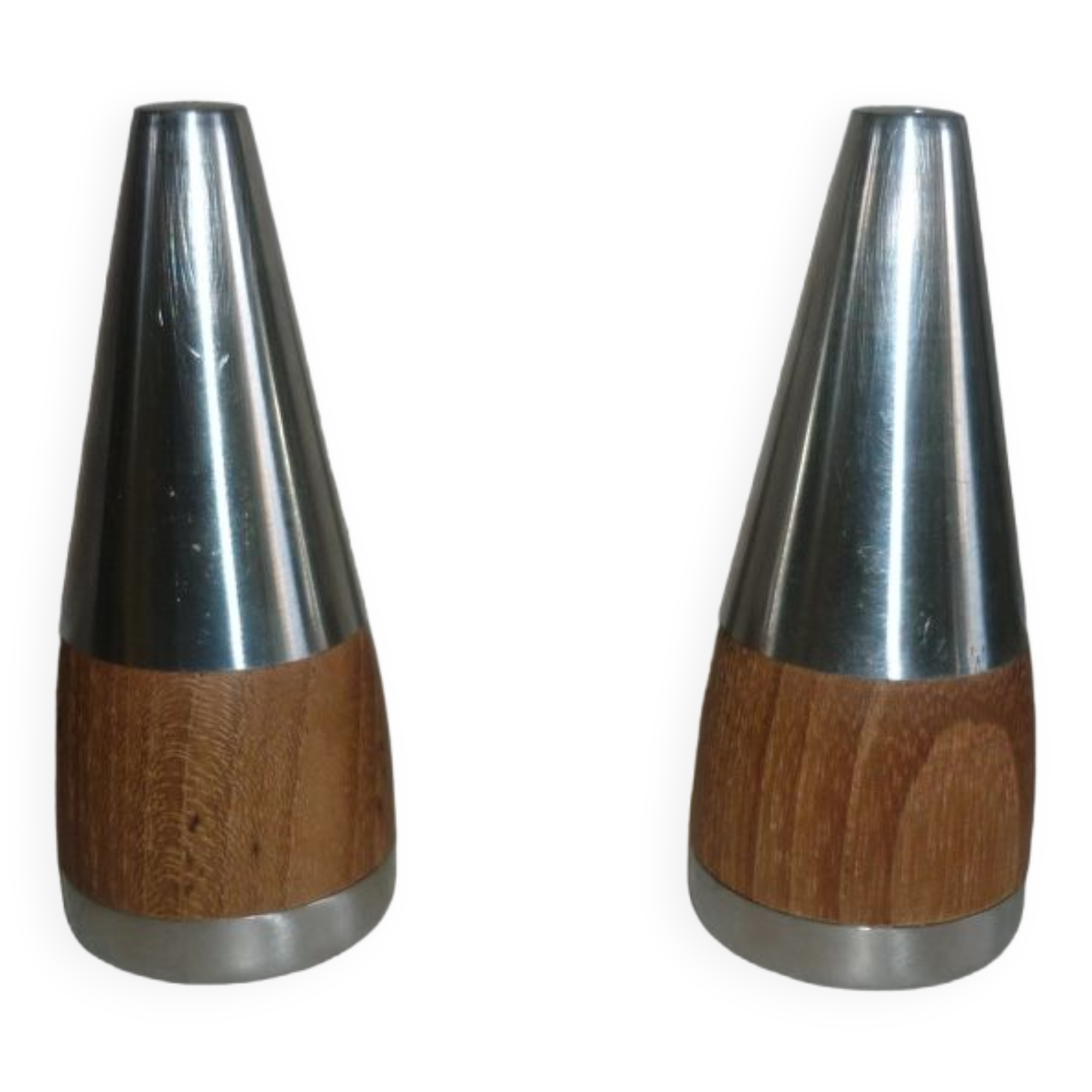 Salt shaker and pepper for the table, in wood and stainless steel