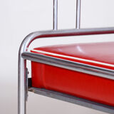 Fully restored red bauhaus sofa, high-quality leather, tubular chrome, 1930s