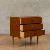 Danish curved dresser with 3 drawers, Denmark, 70