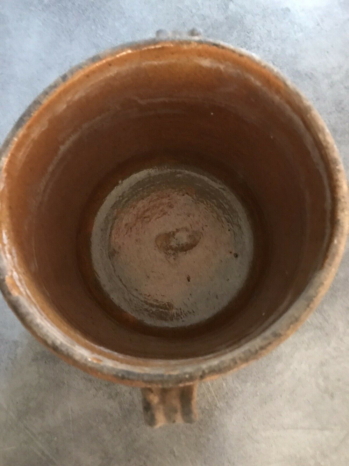 Pot a graisse terre cuite intérieur vernissé orangé sud ouest-