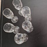 6 small vintage liqueur glasses