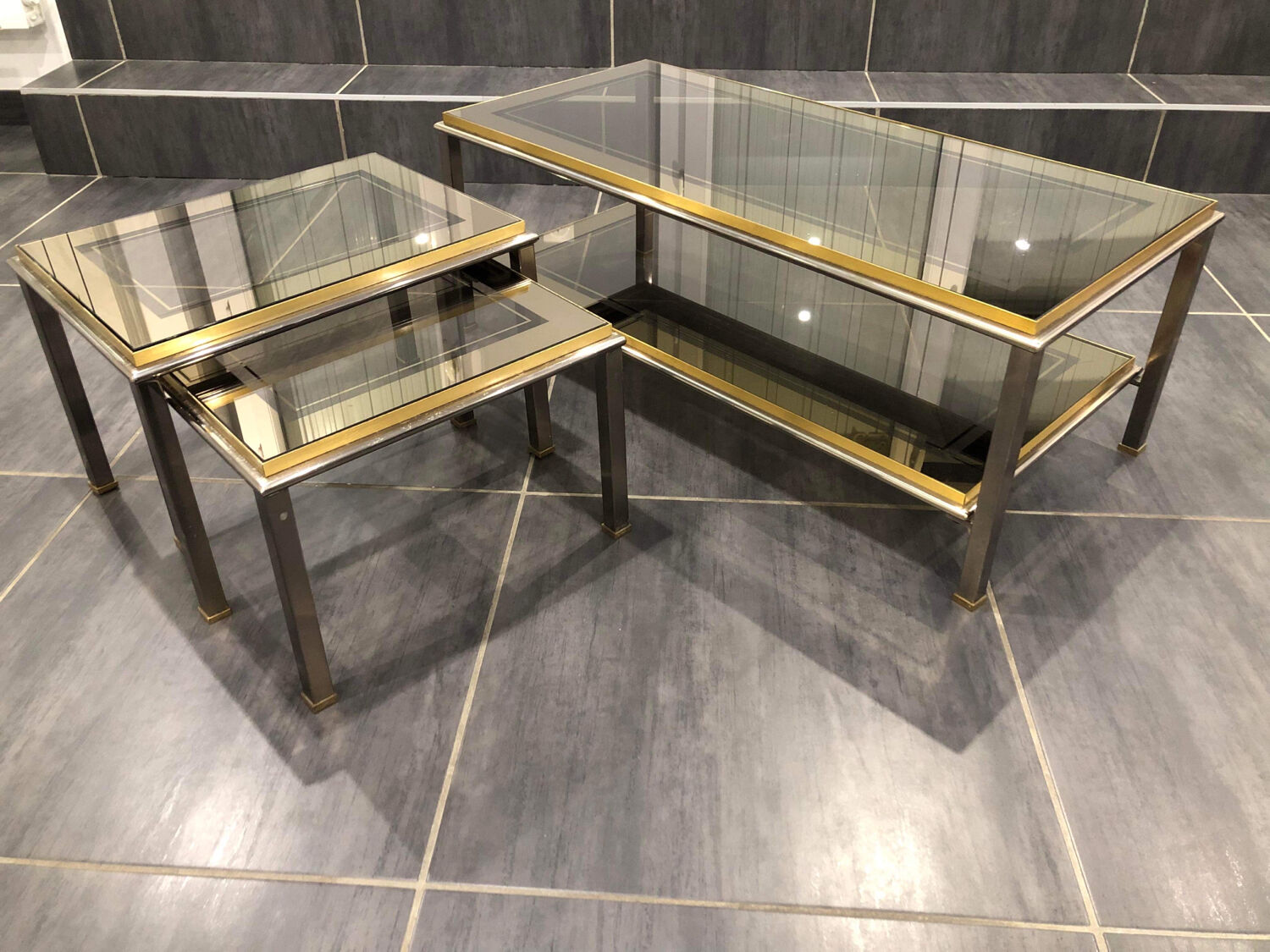 Set of Italian design coffee tables, 1970s