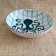 Hand-painted glazed ceramic salad bowl