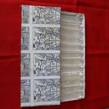 Set of 12 pyramid-shaped crystal knife holders Made in Hungary