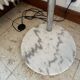 Large vintage Italian arc floor lamp – 1970s – Marble, chrome, and opaline diffuser
