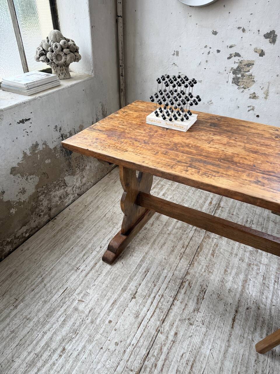 Monastery-style farmhouse table, pine, 210cm