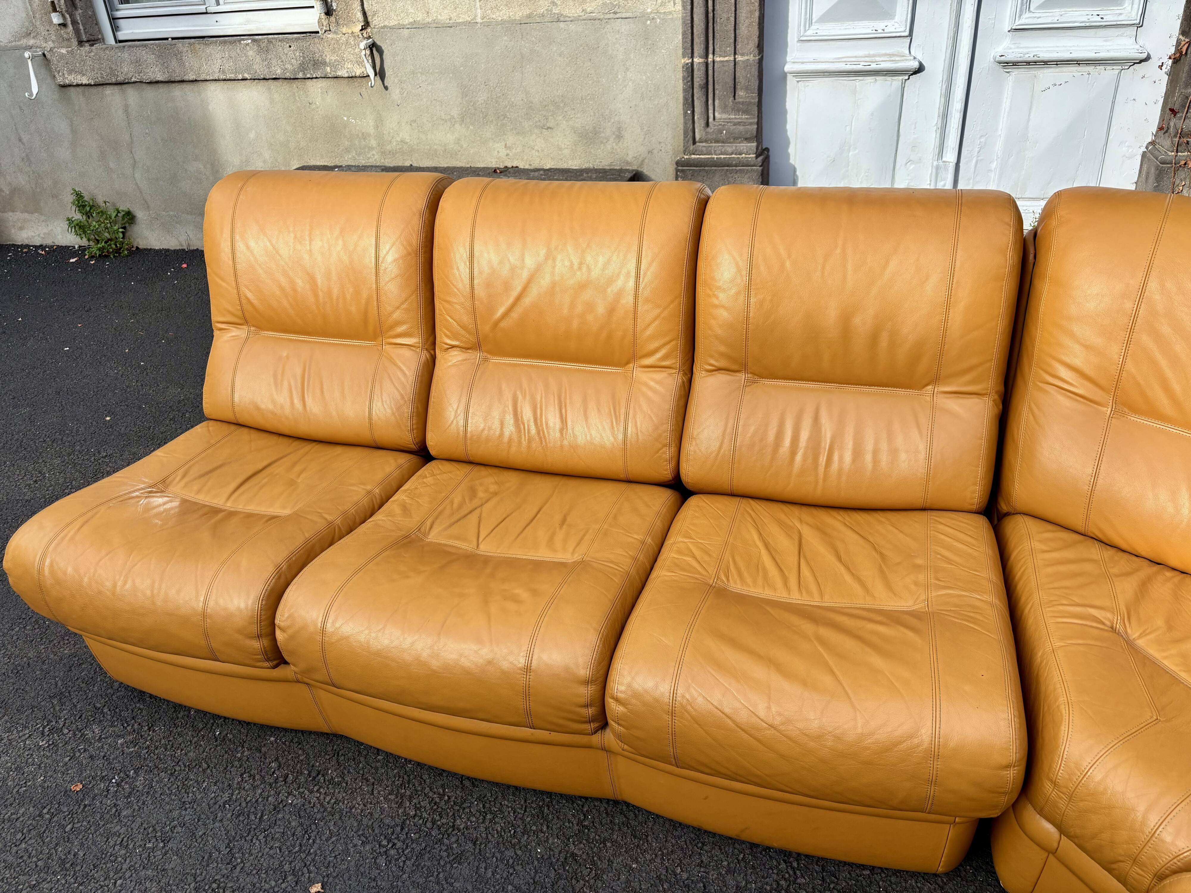 Beka 1970 leather modular sofa