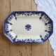 Plat de service ovale terre de fer Longchamp Rouen XIXe
