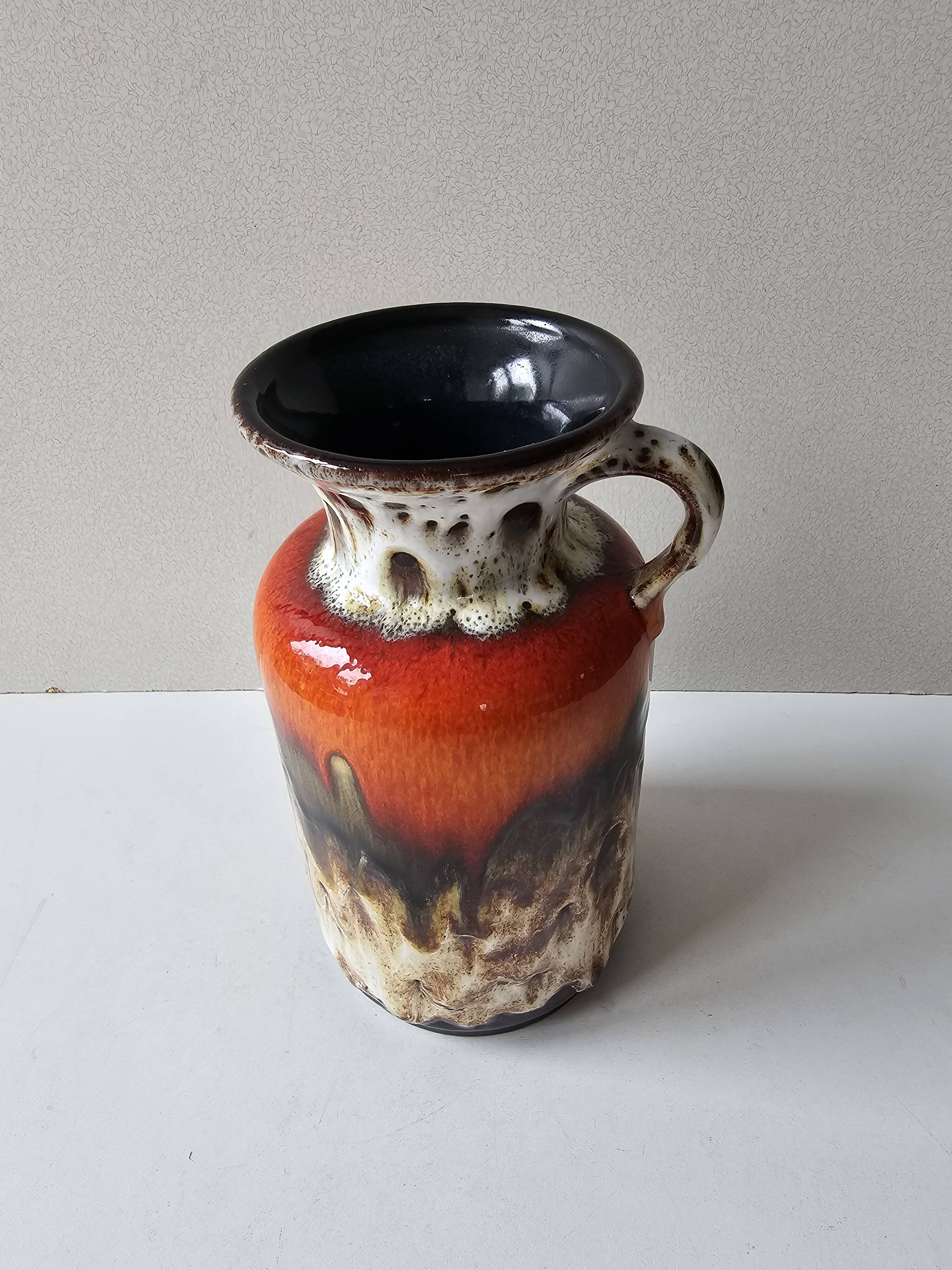 Vintage ceramic vase with handle - Jasba Keramik