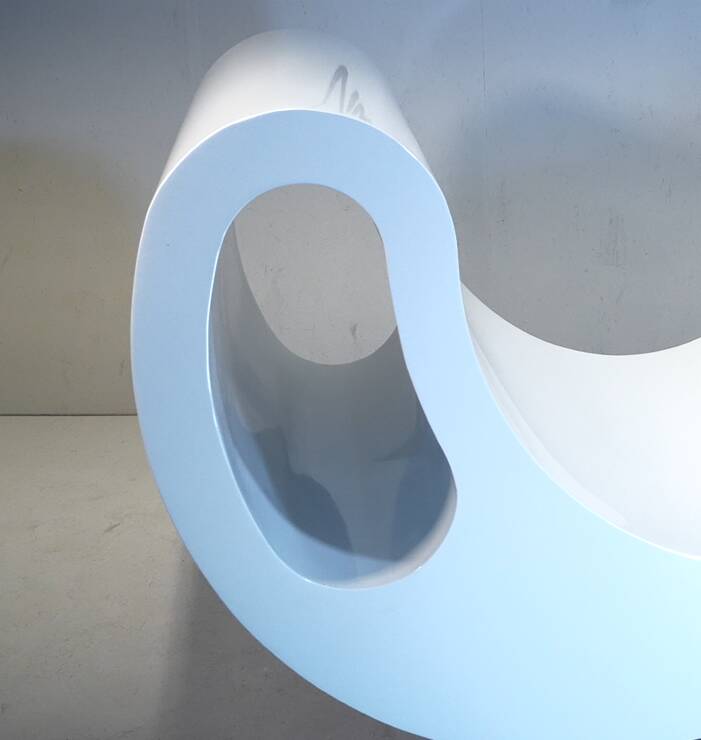 "Surmoi" Contemporary designer furniture in welded aluminium, signed.