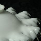 Toothed white opaline lampshade 30s