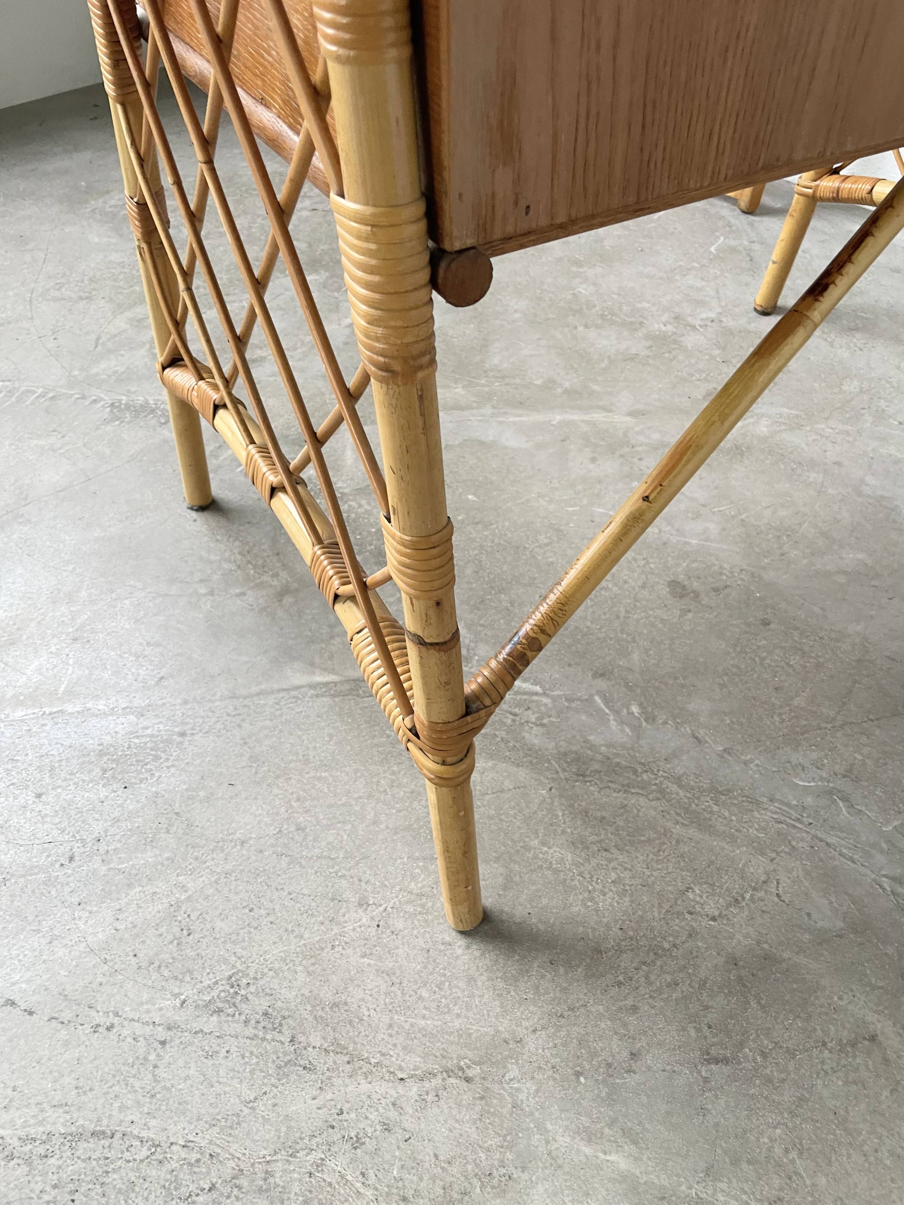 Bureau rotin Louis Sognot et sa chaise
