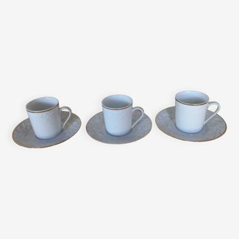 Set of 3 Limoges porcelain cups