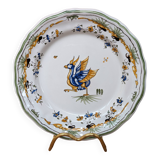 Hand-painted plate with old Moustiers decor