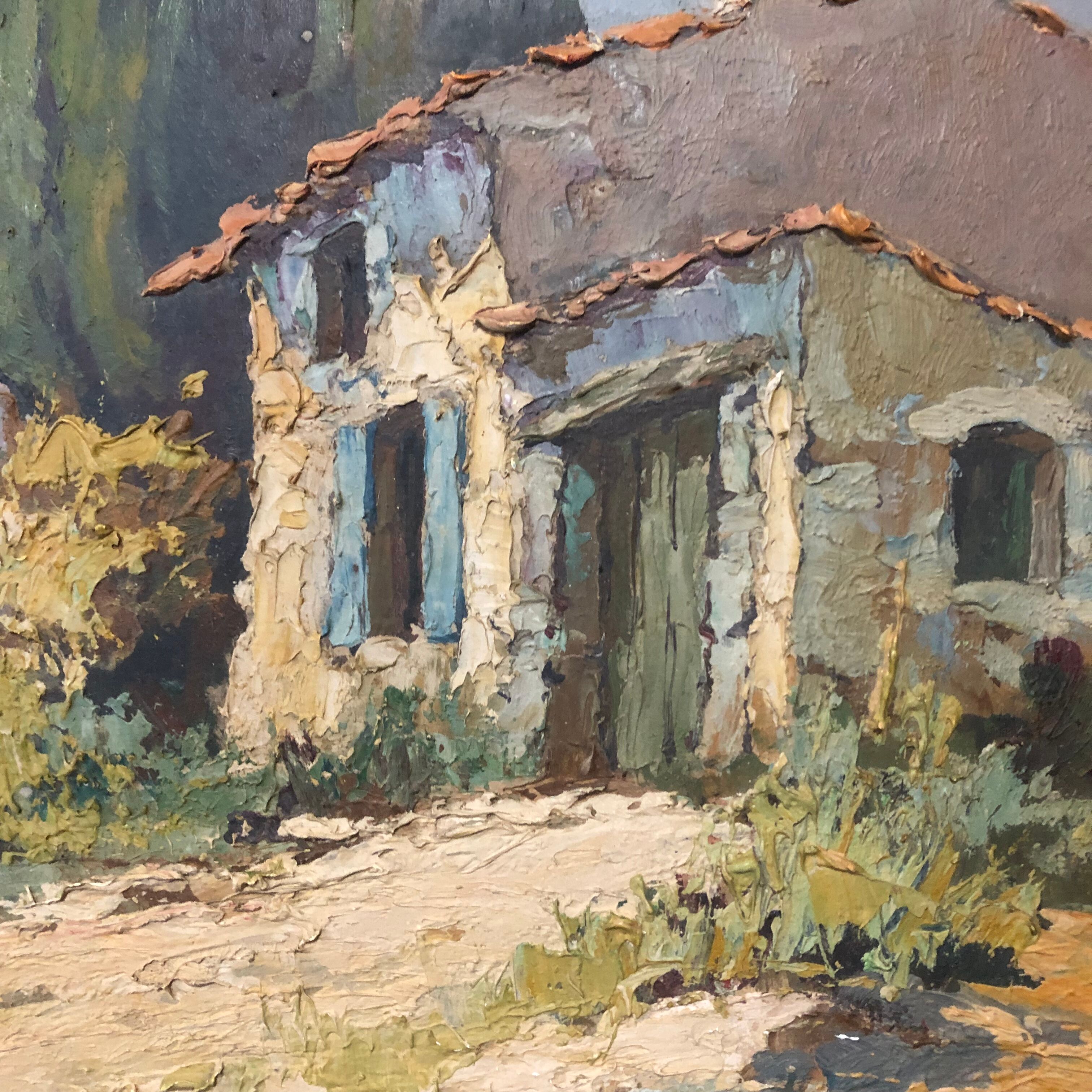 Oil on panel signed breval - mas provençal