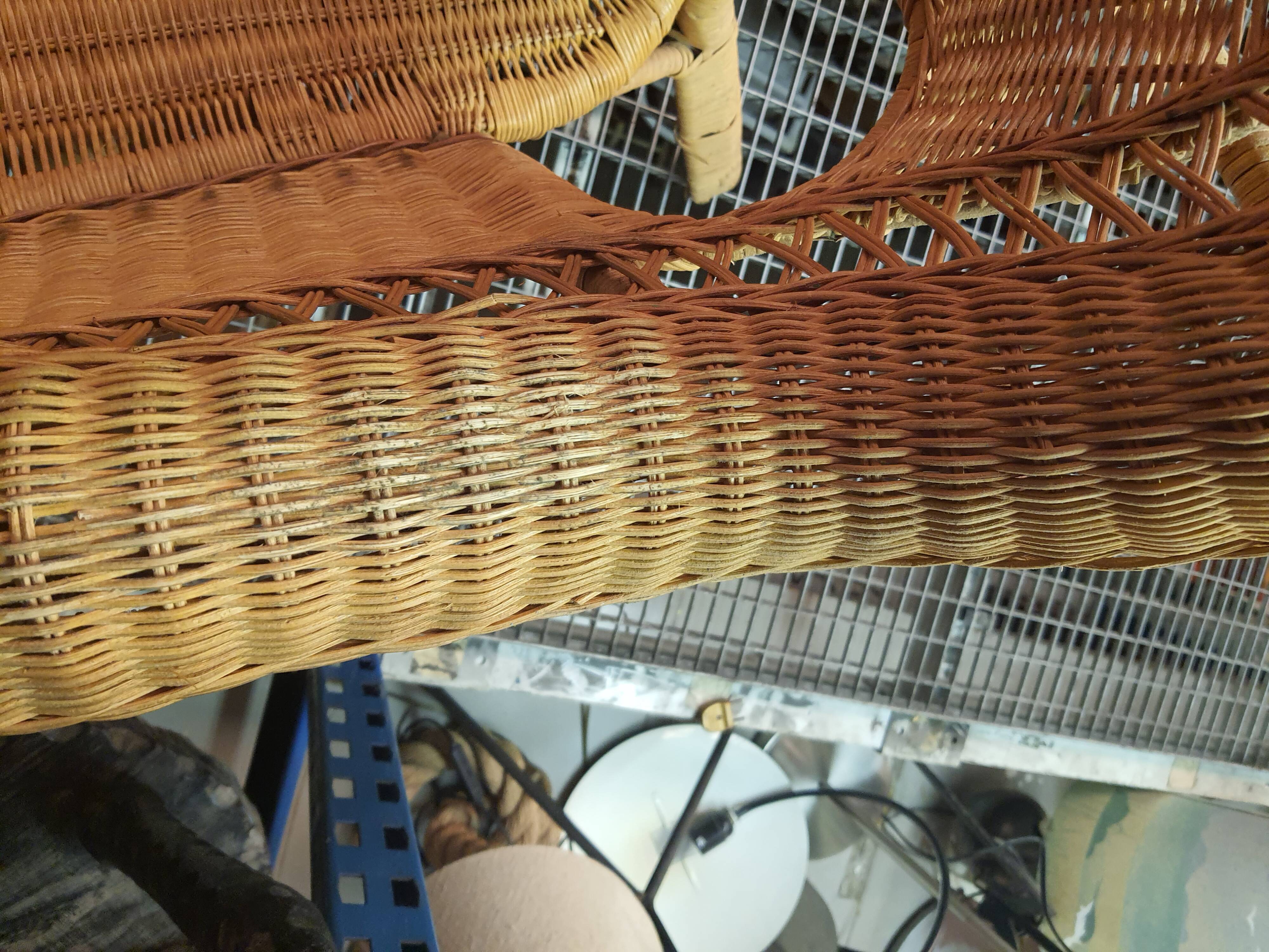 Two-chair wicker set and coffee table