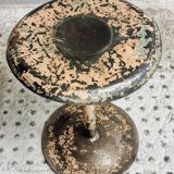 Old workshop stool iron swivel stool side table