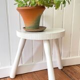 Tabouret tripode blanc vintage