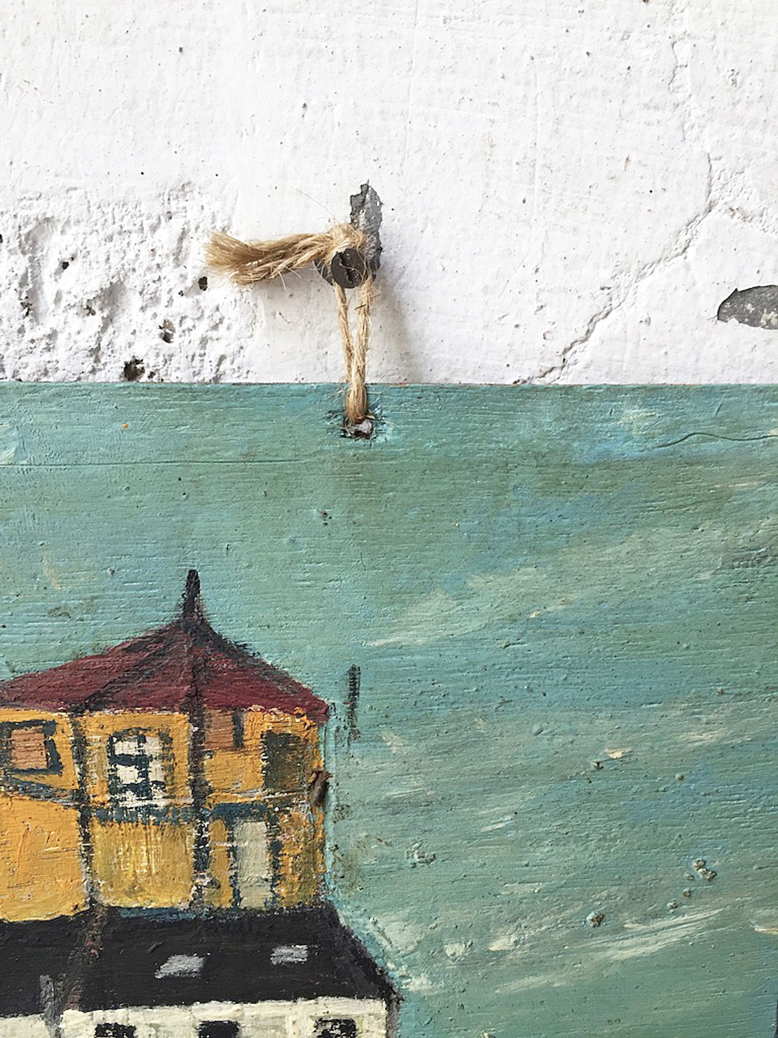 Oil on wood "city" Bernier