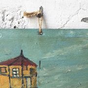 Oil on wood "city" Bernier