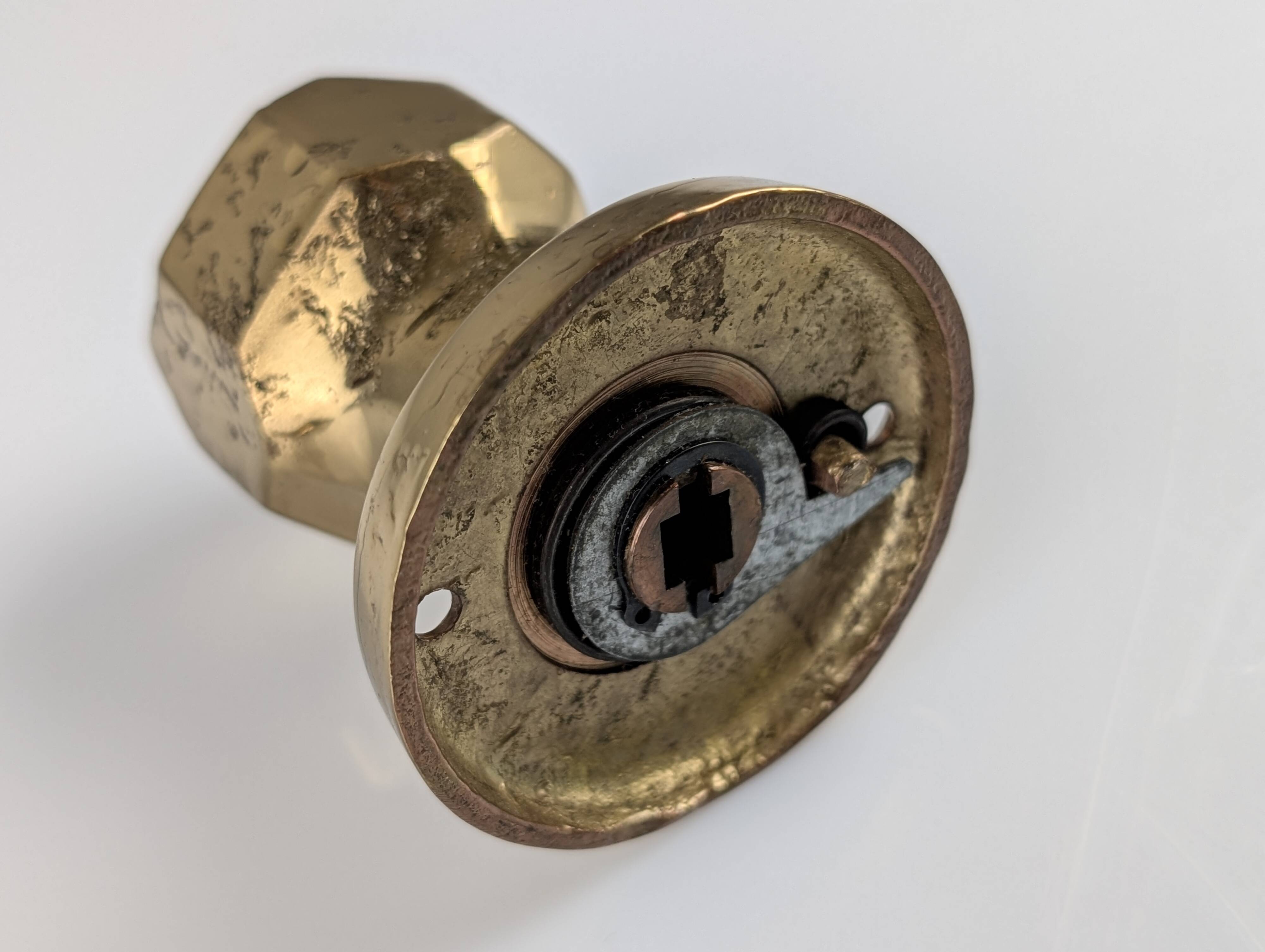 Pair of Sculptural Brutalist Rotating Bronze Door Knobs, 1970s