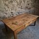 Antique cherry coffee table, rustic farmhouse table with drawer, circa 1750–1800.