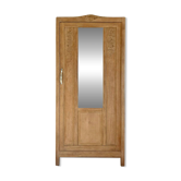 Art Deco oak wood bonnetière wardrobe, renovated.