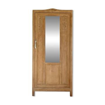 Bonnetière armoire art déco bois chêne rénovée