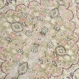 Beige & Green Vintage Persian Rug, Soft Palette Rug, 204x320 Cm