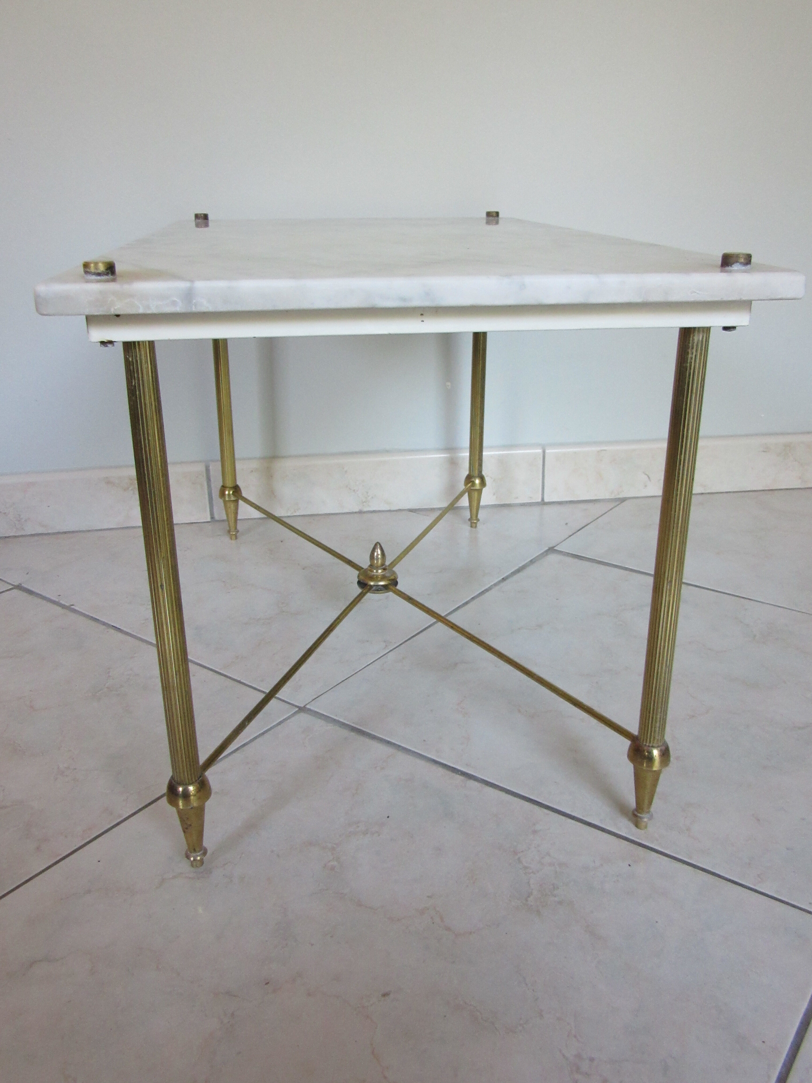 Marble and brass coffee table