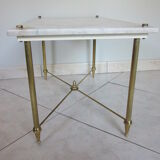 Marble and brass coffee table