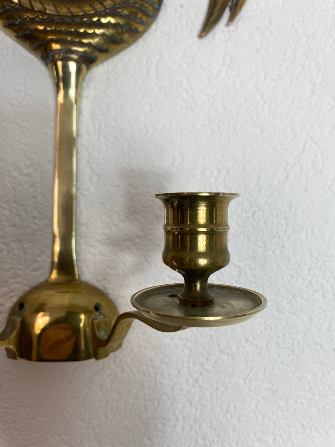Solid Brass Zoomorphic Rooster Wall Candle Holder