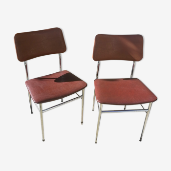 Lot de 2 chaises skai soudexvinyl 1960