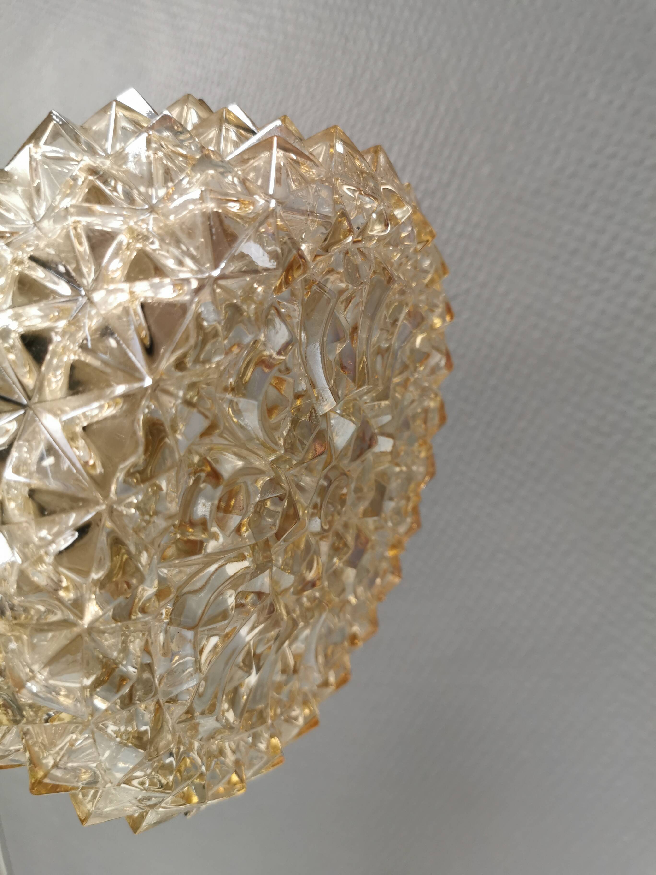 Pendant lamp by Carl Thore with a hard-pressed glass shade 1980s