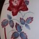 Oval plate Red rose blue Sobral Digoin Sarreguemines Art Deco