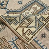 3x6 Cream Blue Oriental Vintage Rug, 109x187Cm