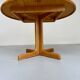 Antique round Scandinavian dining table from the 70s with 1 solid wood extension