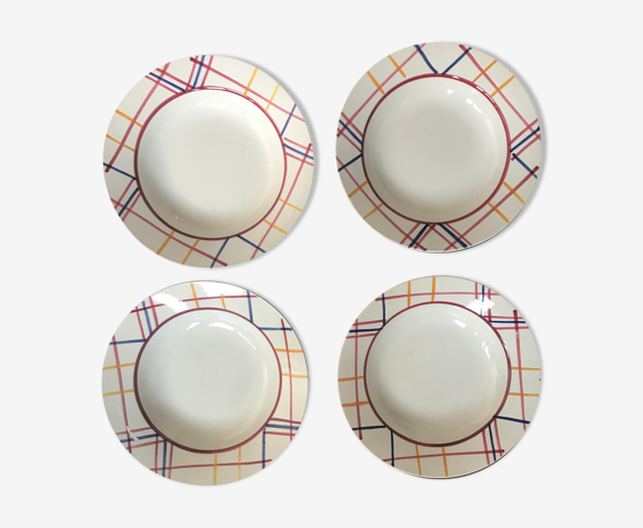 Set of six hollow plates of Gien