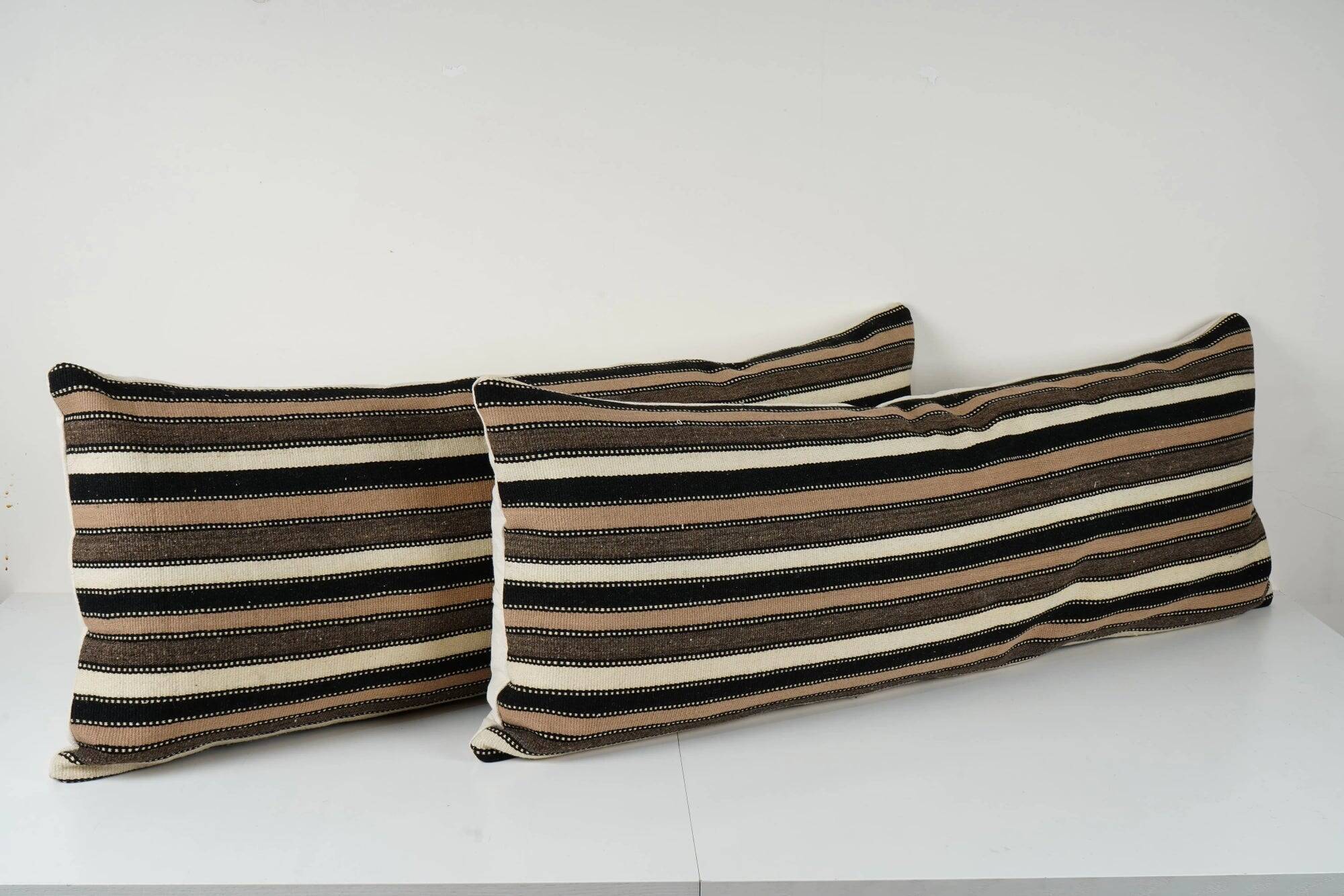 Set of 2 vintage kilim cushion covers 46x122 cm