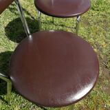 Pair of chairs in brown skaï 70s