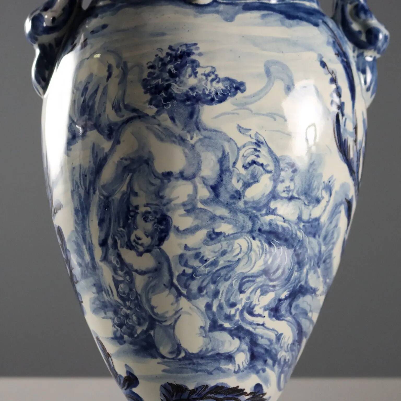 Ancient triptych of vases Giuseppe Mazzotti Albissola 20th Century