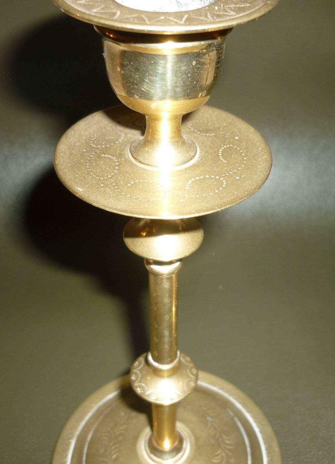 Pair of gilded brass candlesticks
