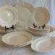 Old Sarreguemines Ivory Carved Service