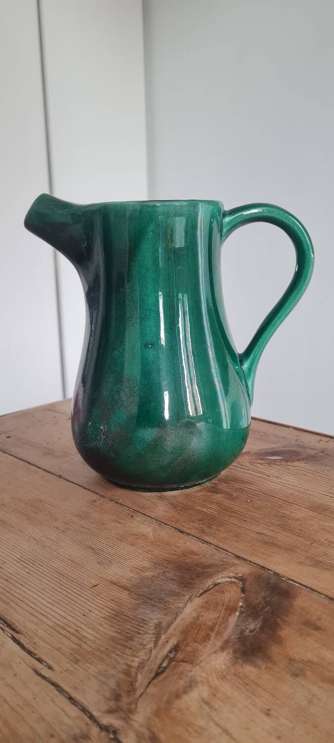 Enamelled stoneware pitcher