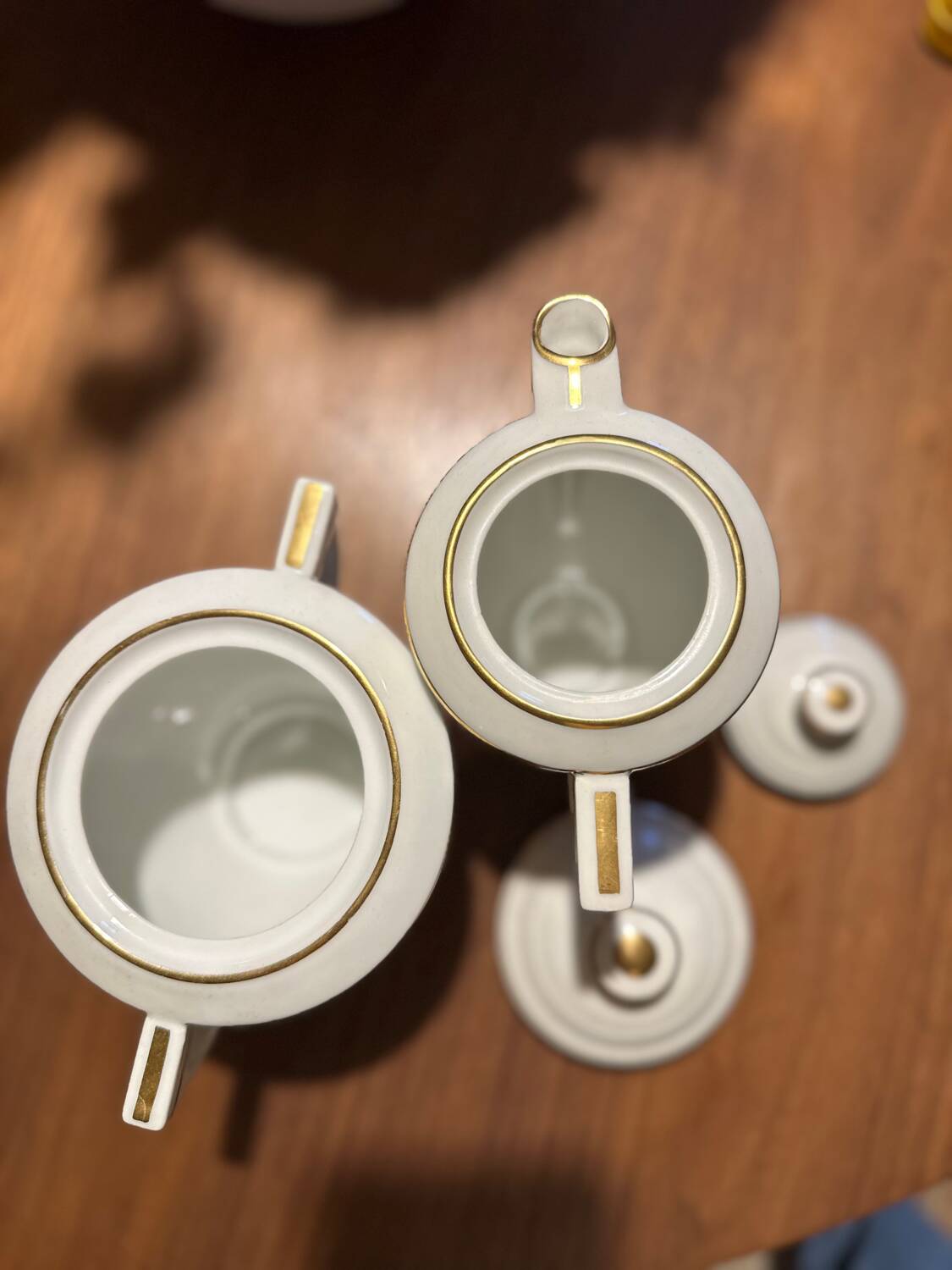 Sugar bowl and milk jug in Limoge porcelain