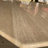 Travertin dining table octagonal