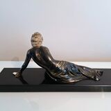 Chryselephantine sculpture signed Meneville
