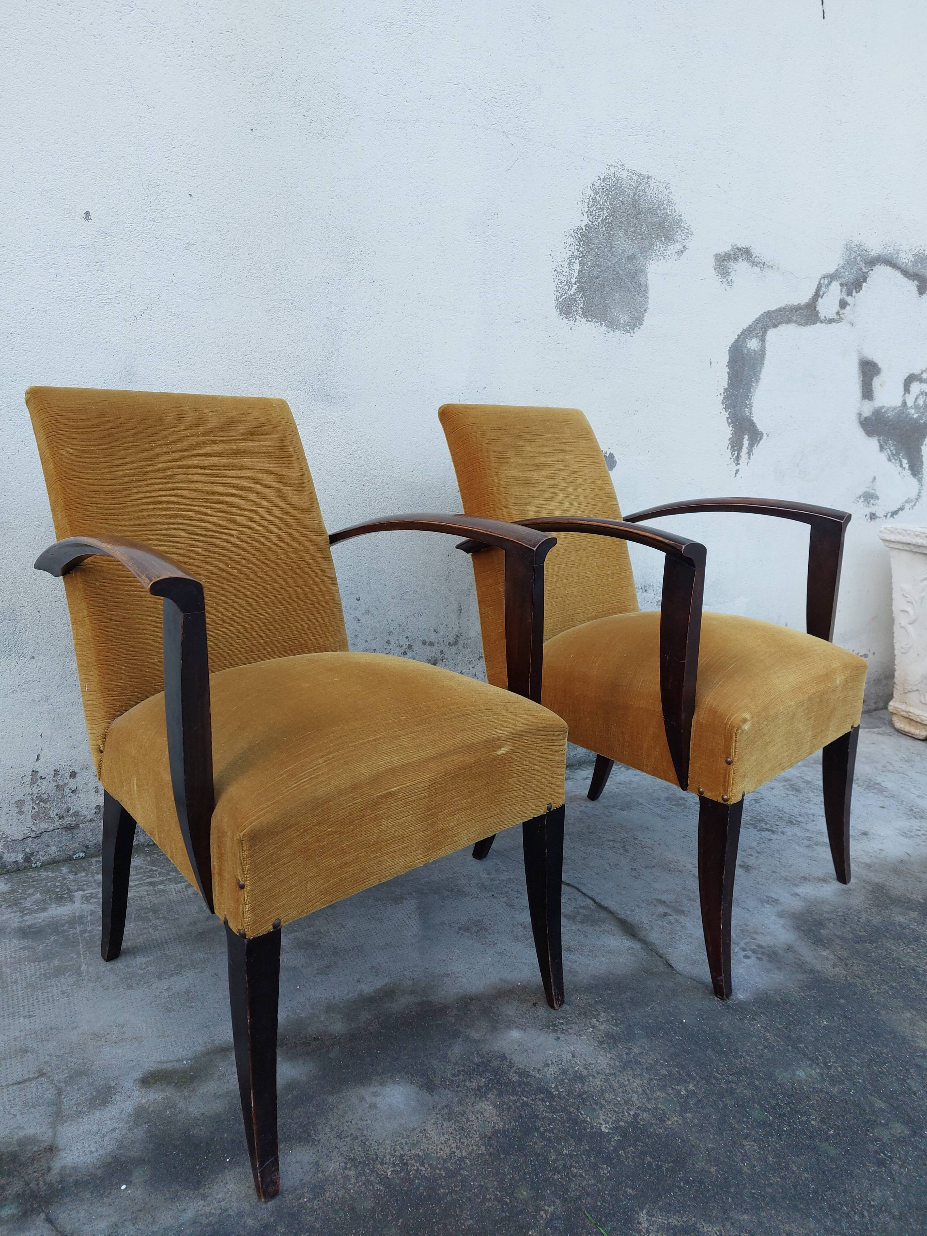 Paire de fauteuils bridge Art déco 1930