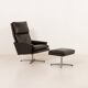 Danish vintage lounge chair with footstool, 1970s