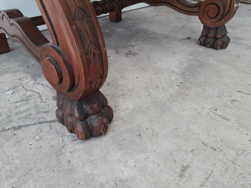 Spain truncated chair solid wood scuplté and leather